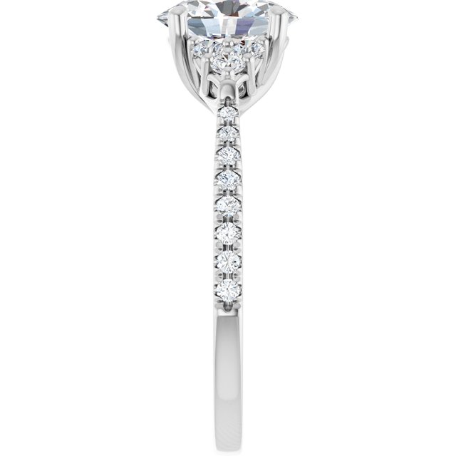 The Bella 1.40ctw Oval cut Lab Grown Diamond Accented Engagement Ring