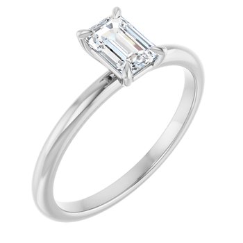 The Emma 0.50ct Emerald cut Lab Grown Diamond Solitaire Engagement Ring