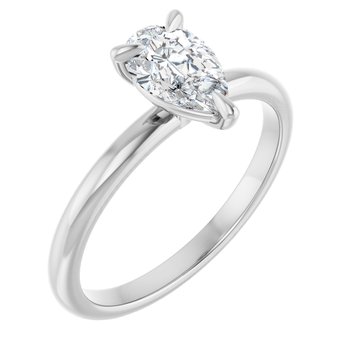 The Emma 1.6mm Band 1.00ct Pear cut Lab Grown Diamond Solitaire Engagement Ring