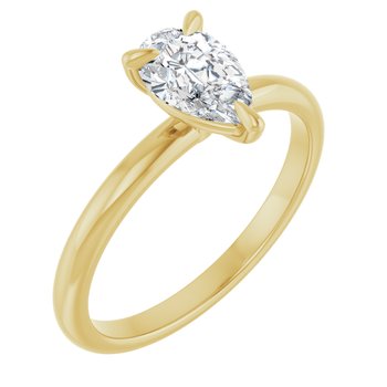 The Emma 1.6mm Band 1.00ct Pear cut Lab Grown Diamond Solitaire Engagement Ring