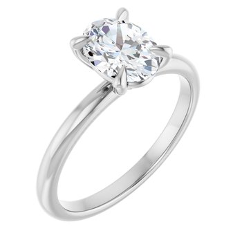 The Emma 1.6mm Band 1.00ct Oval cut Lab Grown Diamond Solitaire Engagement Ring