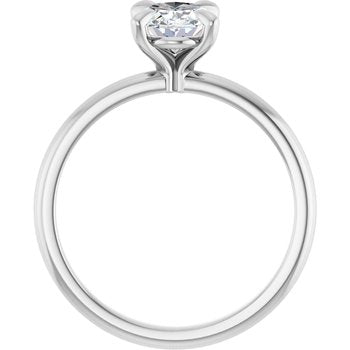 The Emma 1.6mm Band 1.00ct Oval cut Lab Grown Diamond Solitaire Engagement Ring