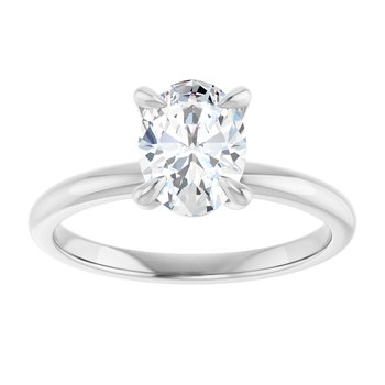 The Emma 1.6mm Band 1.00ct Oval cut Lab Grown Diamond Solitaire Engagement Ring
