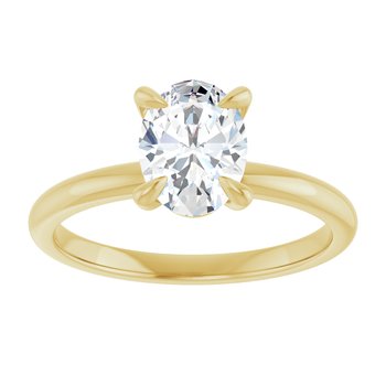 The Emma 1.6mm Band 1.00ct Oval cut Lab Grown Diamond Solitaire Engagement Ring