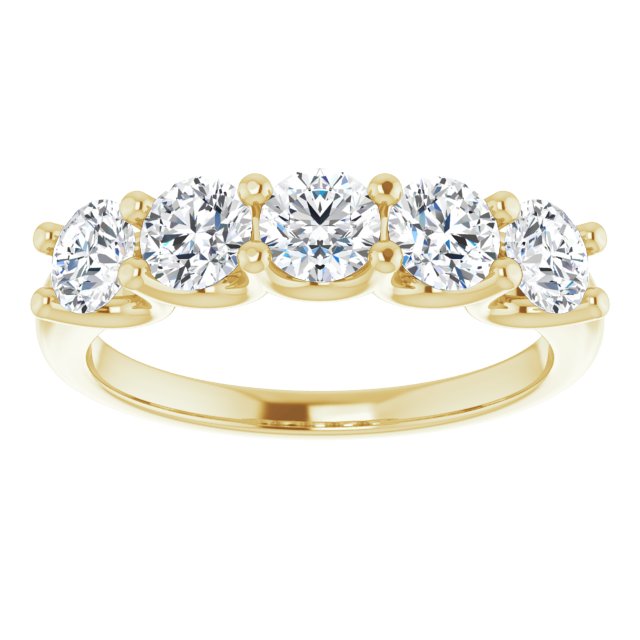 1.50ct Round Lab Grown Diamond 5 Stone U Claw Ring