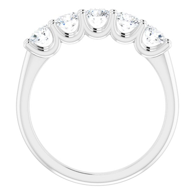 1.00ct Round Lab Grown Diamond 5 Stone U Claw Ring