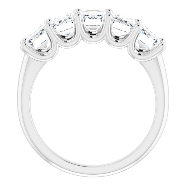 2.50ct Emerald cut Lab Grown Diamond 5 Stone U Claw Ring