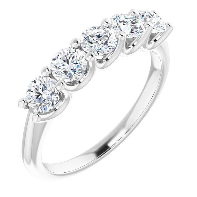 1.00ct Round Lab Grown Diamond 5 Stone U Claw Ring