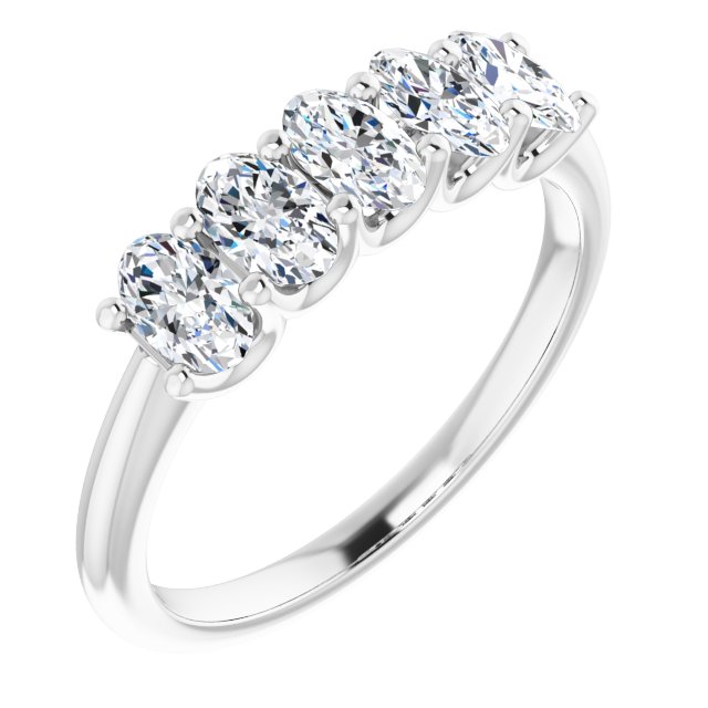 1.00ct Oval Lab Grown Diamond 5 Stone U Claw Ring