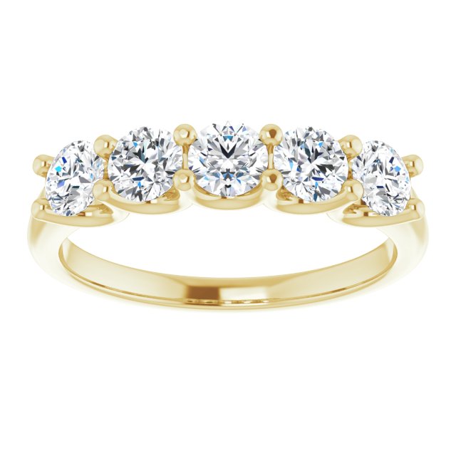 1.00ct Round Lab Grown Diamond 5 Stone U Claw Ring