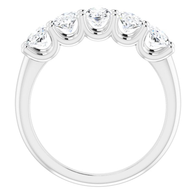 2.50ct Oval cut Lab Grown Diamond 5 Stone U Claw Ring