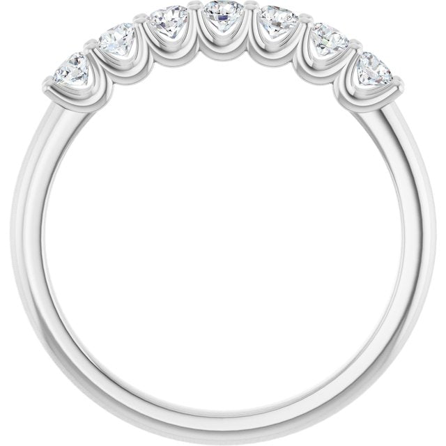 0.50ct Round Lab Grown Diamond 7 Stone U Claw Ring