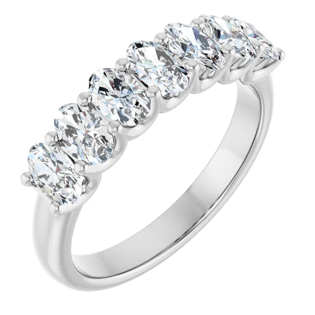 1.40ct Oval Lab Grown Diamond 7 Stone U Claw Ring