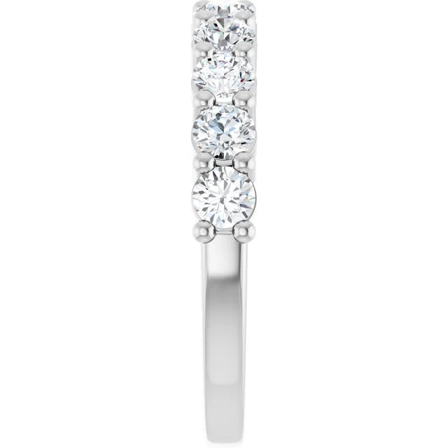 3mm 1.00ct Round Lab Grown Diamond Prong Set Half Eternity