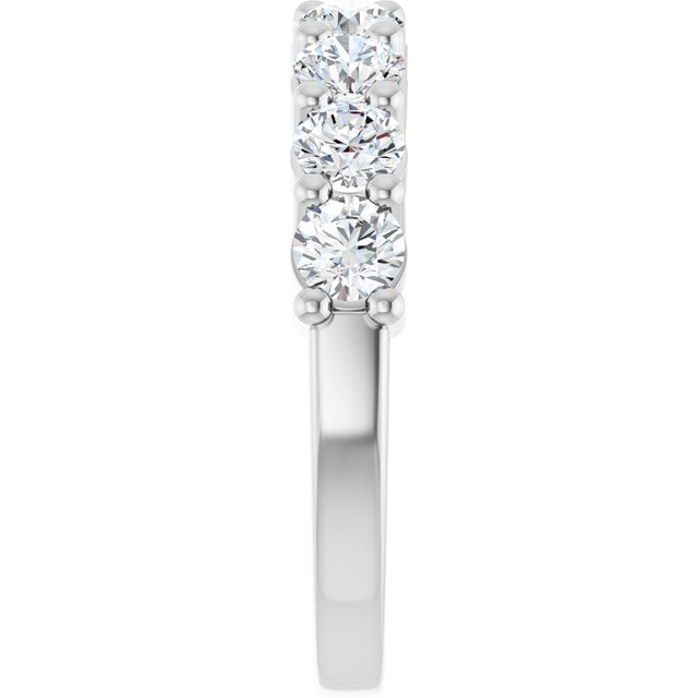 1.36ct Round Lab Grown Diamond Prong Set Half Eternity