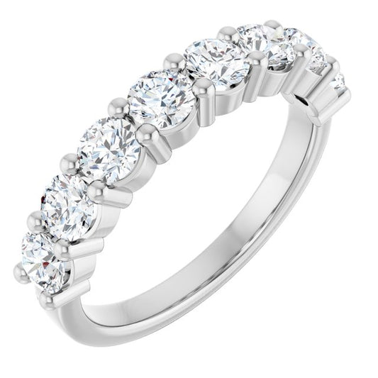 1.36ct Round Lab Grown Diamond Prong Set Half Eternity