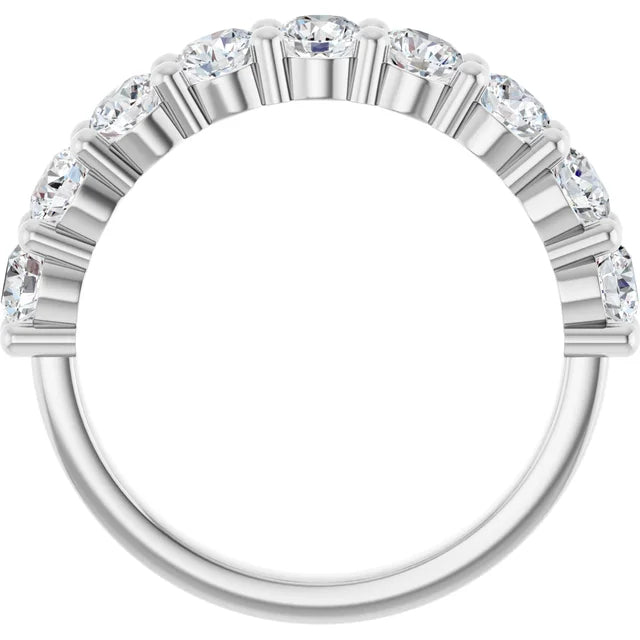 3.5mm 1.50ct Round Lab Grown Diamond Prong Set Half Eternity