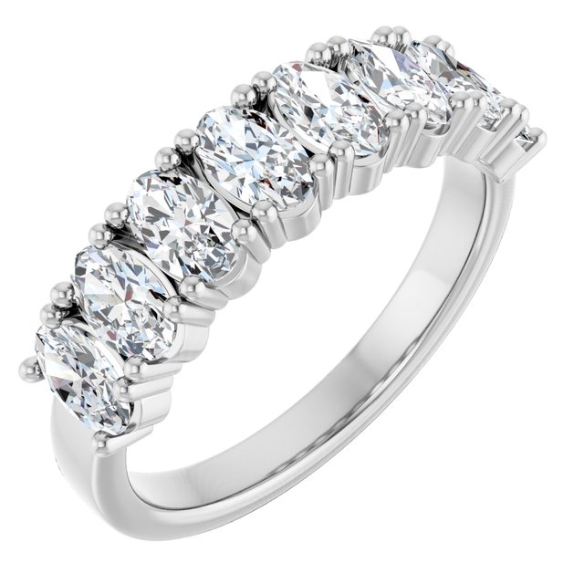 2.00ct Oval Lab Grown Diamond Prong Set Half Eternity