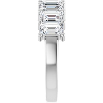 2.00ct Emerald Cut Lab Grown Diamond Prong Set Half Eternity