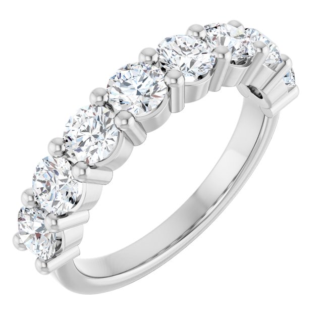 1.68ct Round Lab Grown Diamond Prong Set Half Eternity