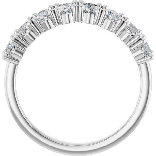 2.00ct Oval Lab Grown Diamond Prong Set Half Eternity