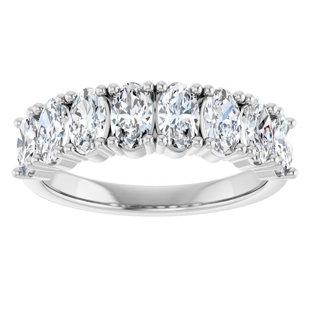 2.00ct Oval Lab Grown Diamond Prong Set Half Eternity