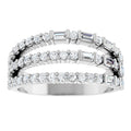 The Las Vegas Collection 0.90ct Lab Grown Diamond Three Band Ring