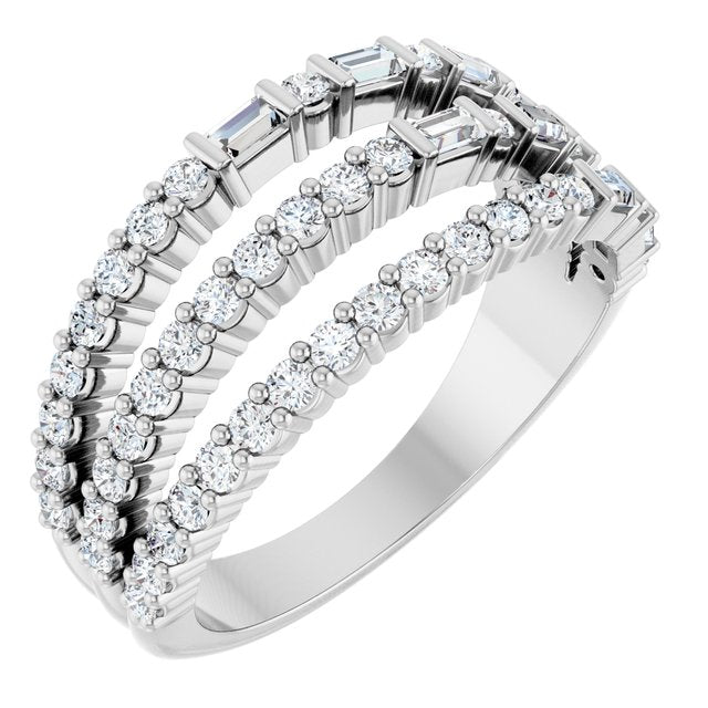 The Las Vegas Collection 0.90ct Lab Grown Diamond Three Band Ring