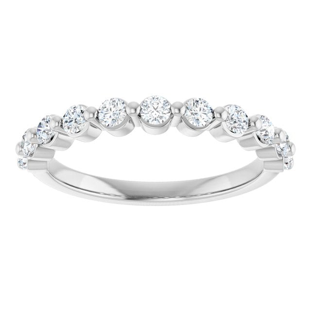 0.44ct Round Lab Grown Diamond 1 Prong Half Eternity Ring