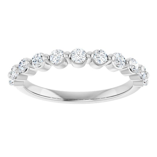 0.44ct Round Lab Grown Diamond 1 Prong Half Eternity Ring