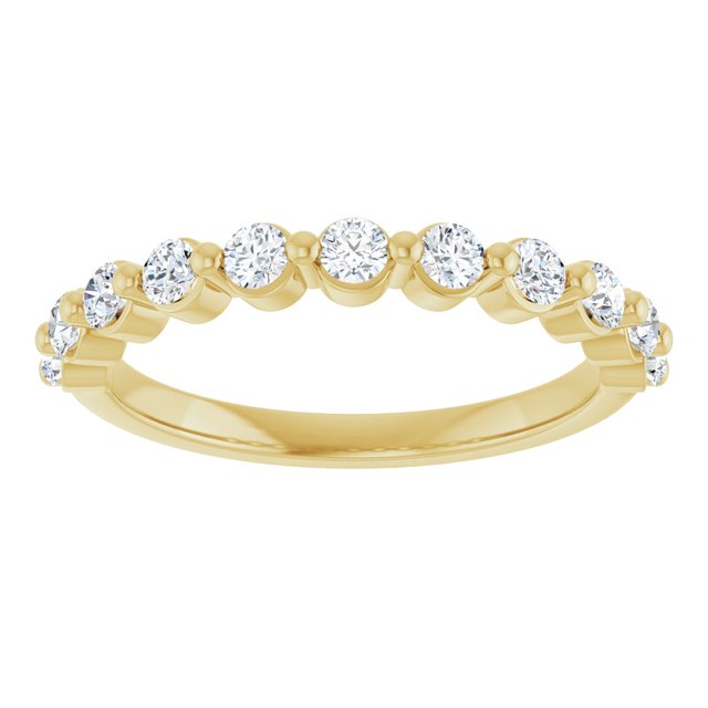 0.44ct Round Lab Grown Diamond 1 Prong Half Eternity Ring