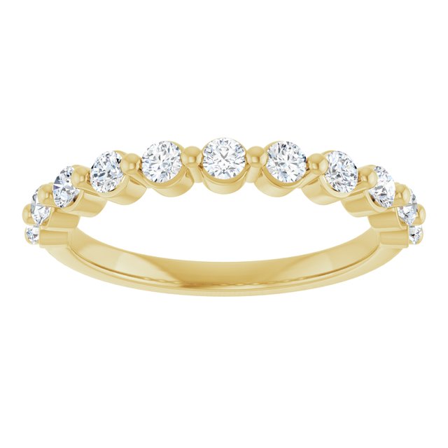 0.44ct Round Lab Grown Diamond 1 Prong Half Eternity Ring