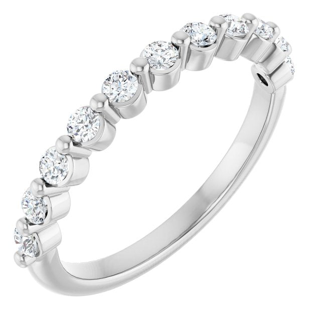 0.33ct Round Lab Grown Diamond 1 Prong Half Eternity Ring