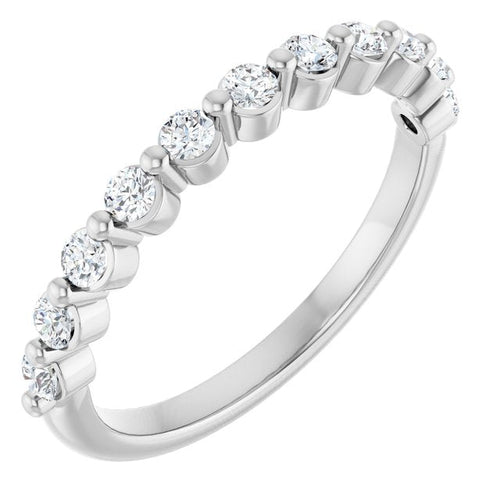 0.33ct Round Lab Grown Diamond 1 Prong Half Eternity Ring