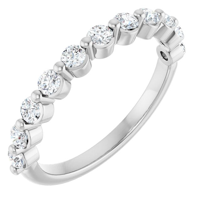 0.44ct Round Lab Grown Diamond 1 Prong Half Eternity Ring