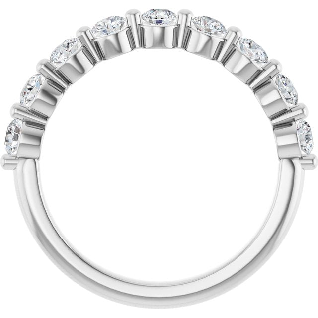 0.72ct Round Lab Grown Diamond 1 Prong Half Eternity Ring