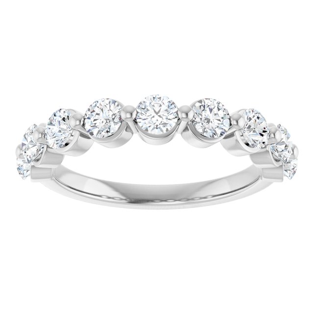 1.17ct Round Lab Grown Diamond 1 Prong Half Eternity Ring