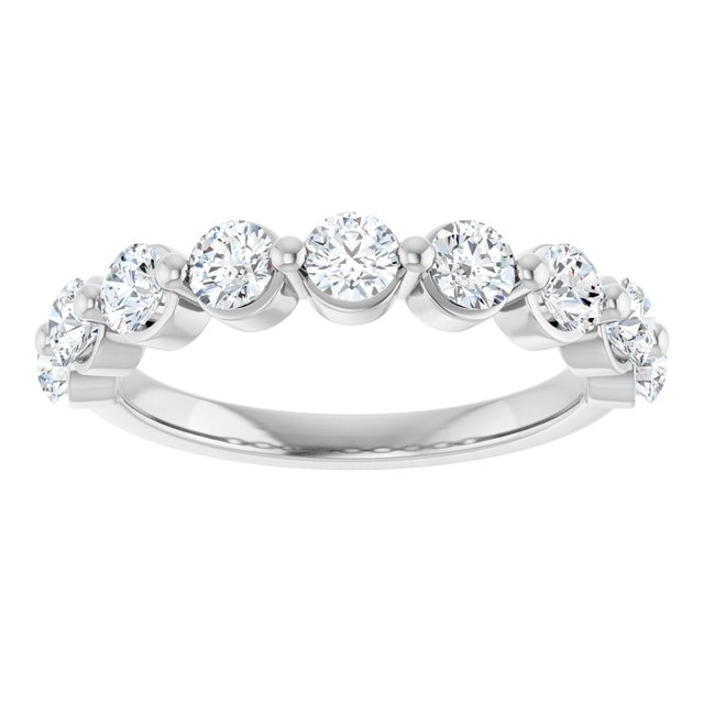 1.17ct Round Lab Grown Diamond 1 Prong Half Eternity Ring