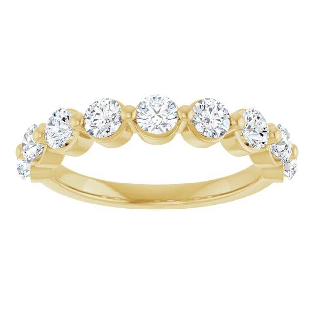 1.17ct Round Lab Grown Diamond 1 Prong Half Eternity Ring