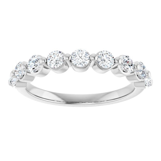 0.72ct Round Lab Grown Diamond 1 Prong Half Eternity Ring