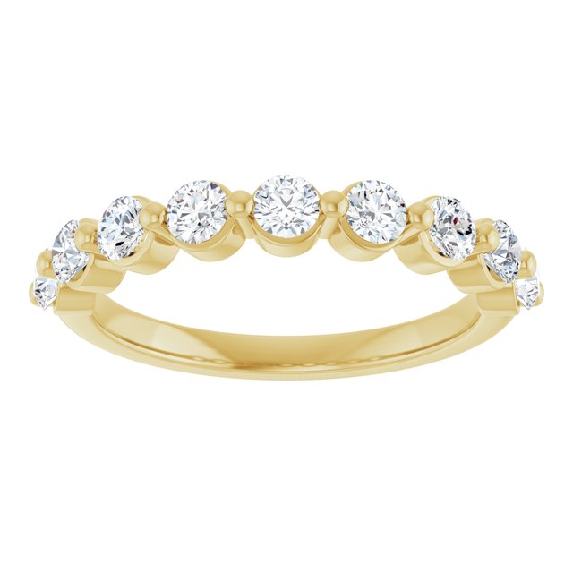0.72ct Round Lab Grown Diamond 1 Prong Half Eternity Ring