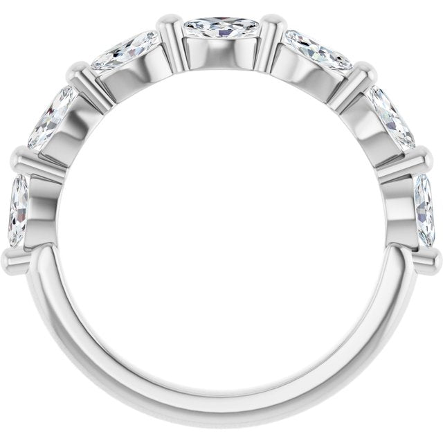 0.90ct Marquise Lab Grown Diamond 1 Prong Half Eternity Ring