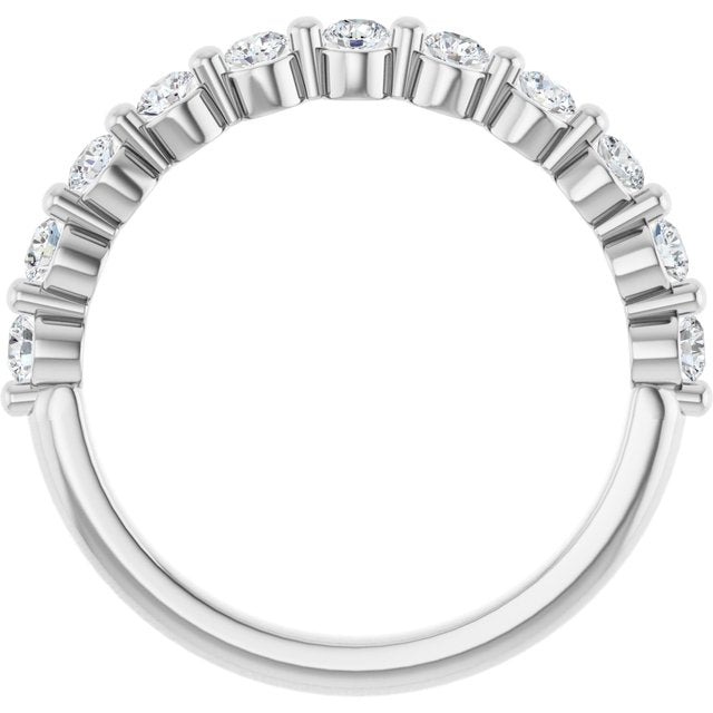 0.44ct Round Lab Grown Diamond 1 Prong Half Eternity Ring