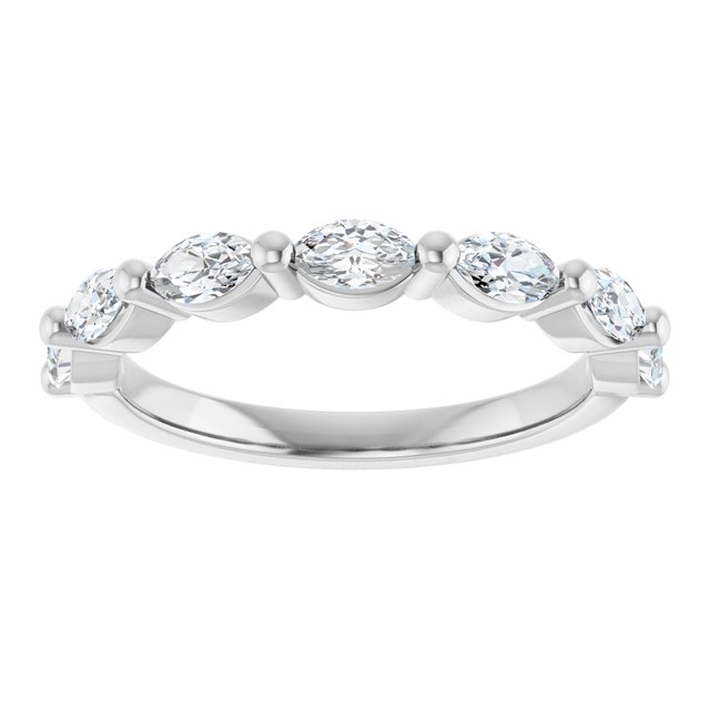 0.90ct Marquise Lab Grown Diamond 1 Prong Half Eternity Ring