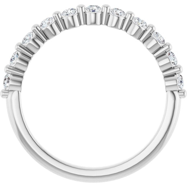 0.33ct Round Lab Grown Diamond 1 Prong Half Eternity Ring