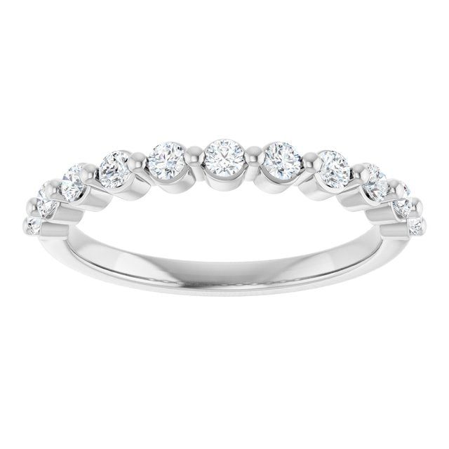 0.33ct Round Lab Grown Diamond 1 Prong Half Eternity Ring