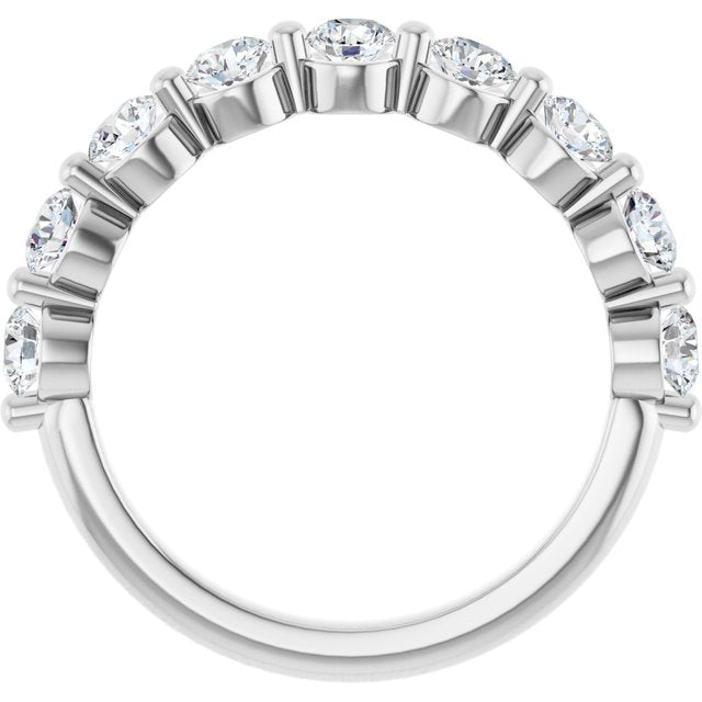 1.17ct Round Lab Grown Diamond 1 Prong Half Eternity Ring