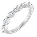 0.90ct Marquise Lab Grown Diamond 1 Prong Half Eternity Ring