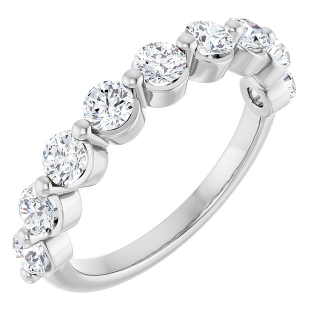 1.17ct Round Lab Grown Diamond 1 Prong Half Eternity Ring