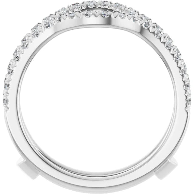 0.50ctw Round Lab Grown Diamond Double Band Ring Guard